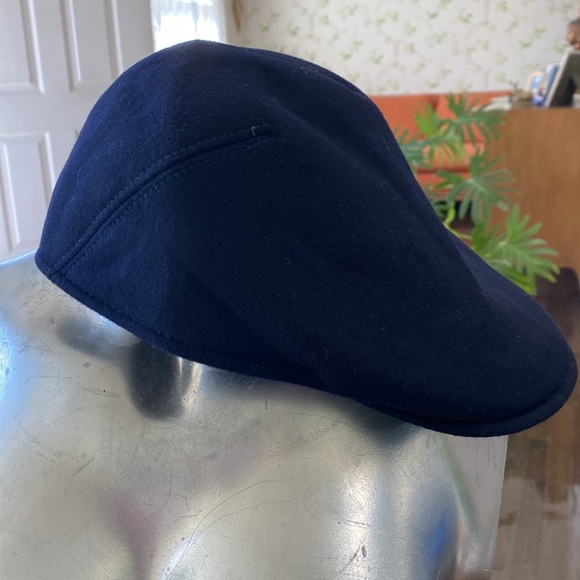 Marone Luxury 100% Cashmere Cap - Handmade in Italy Navy Blue - Size Large - Picture 7 of 12